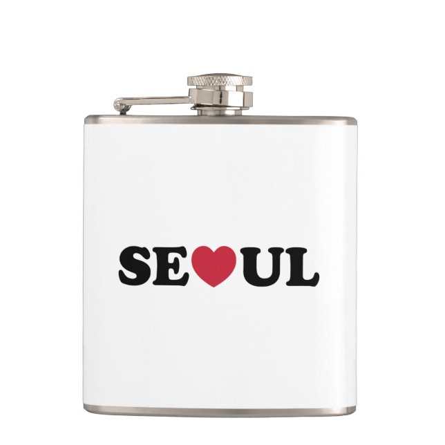Seoul Love Heart Hip Flask (Front)