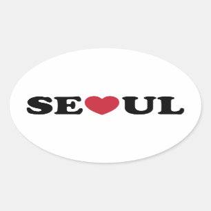 Seoul Love Heart Oval Sticker