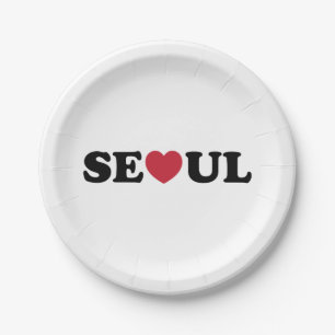 Seoul Love Heart Paper Plate