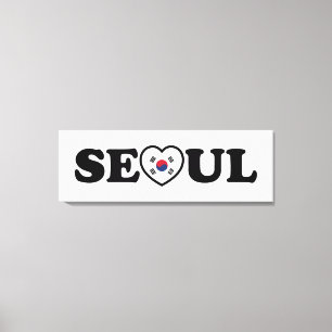 Seoul Love Heart Taegeukgi Flag Canvas Print