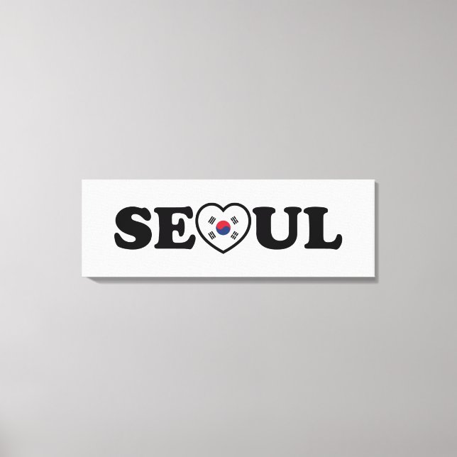 Seoul Love Heart Taegeukgi Flag Canvas Print (Front)