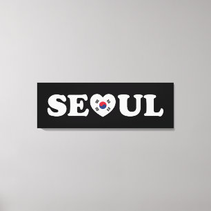 Seoul Love Heart Taegeukgi Flag Canvas Print