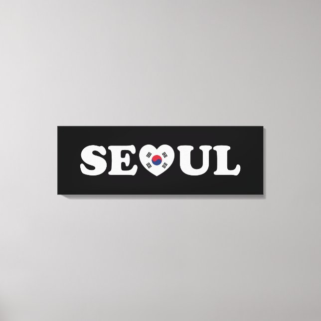 Seoul Love Heart Taegeukgi Flag Canvas Print (Front)