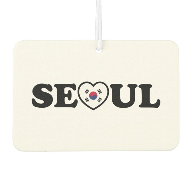 Seoul Love Heart Taegeukgi Flag Car Air Freshener (Front)