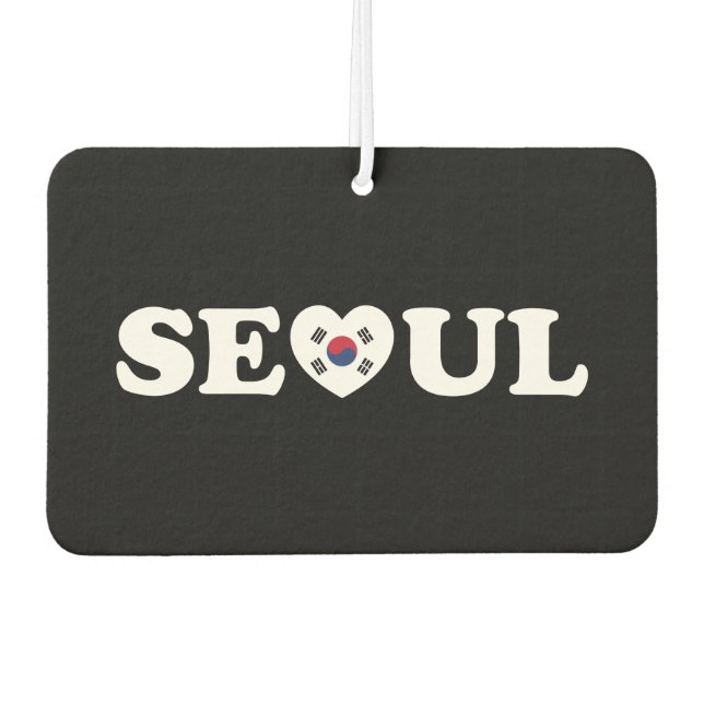 Seoul Love Heart Taegeukgi Flag Car Air Freshener (Front)