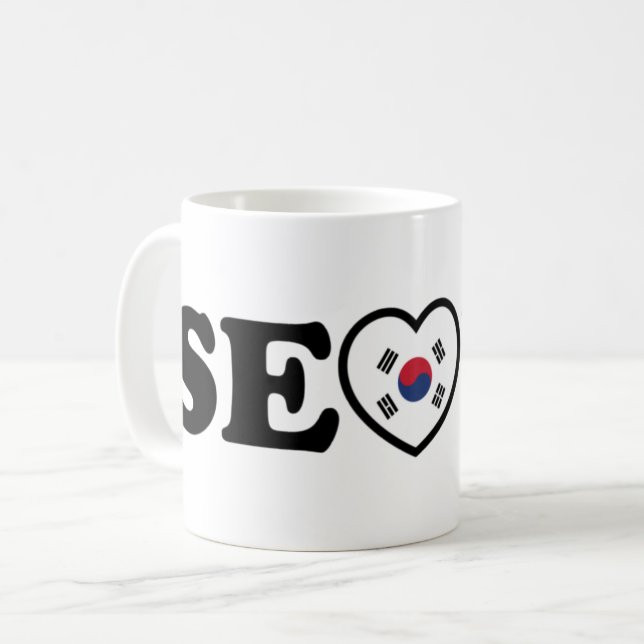 Seoul Love Heart Taegeukgi Flag Coffee Mug (Front Left)