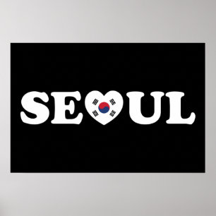 Seoul Love Heart Taegeukgi Flag Poster