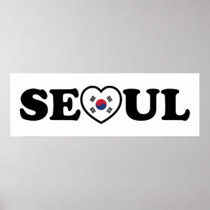 Seoul Love Heart Taegeukgi Flag Poster