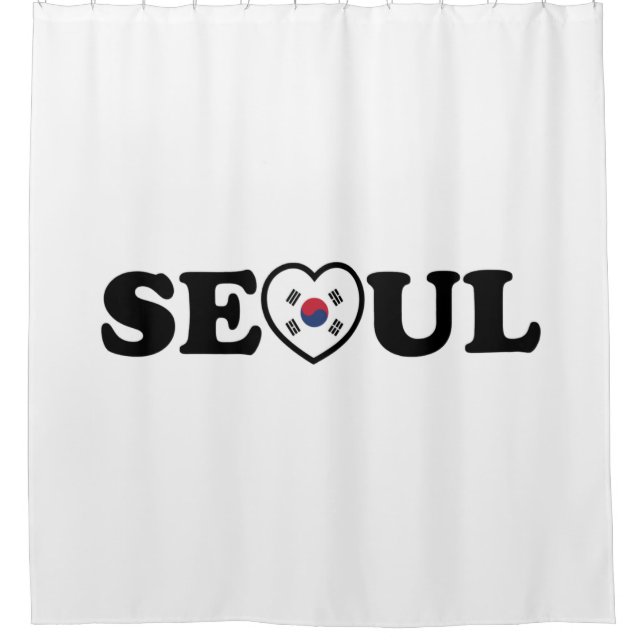 Seoul Love Heart Taegeukgi Flag Shower Curtain (Front)
