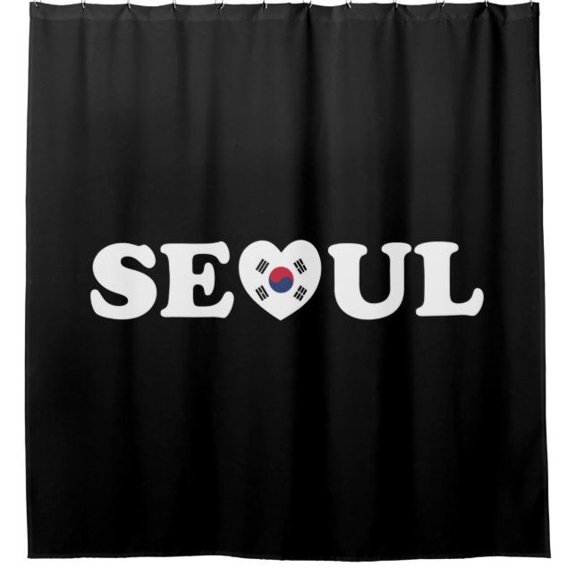 Seoul Love Heart Taegeukgi Flag Shower Curtain (Front)