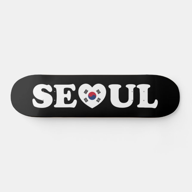 Seoul Love Heart Taegeukgi Flag Skateboard (Horz)