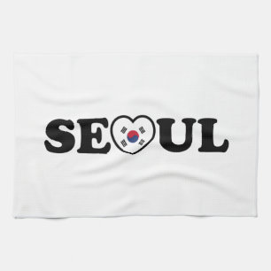 Seoul Love Heart Taegeukgi Flag Tea Towel