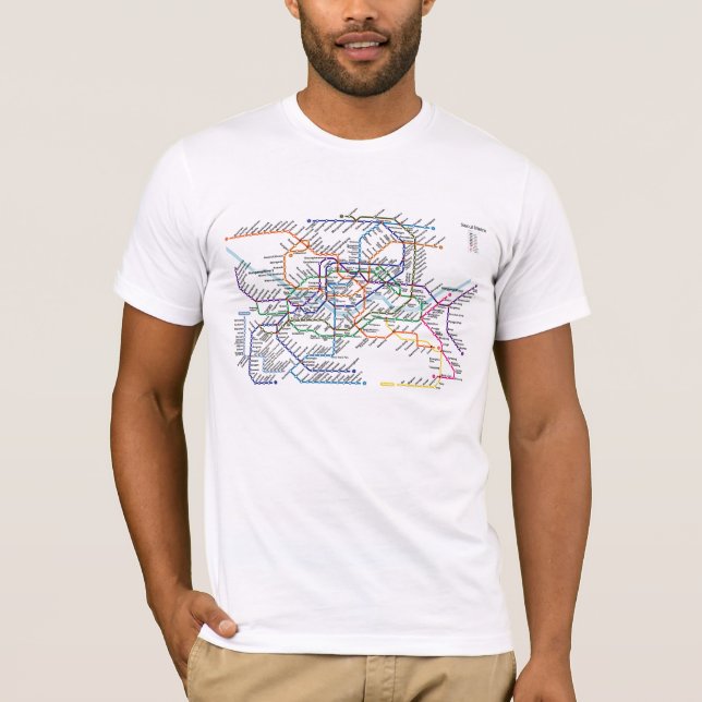Seoul Metro Map Fitted T-Shirt (Front)