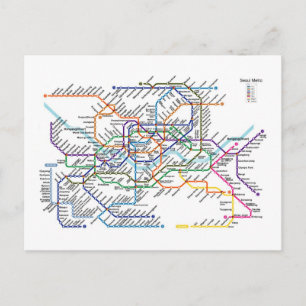 Seoul Metro Map Postcard