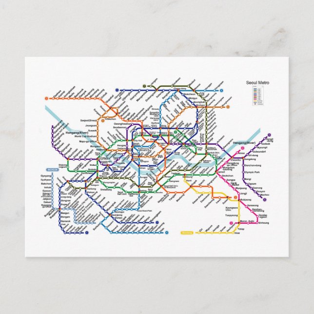 Seoul Metro Map Postcard (Front)