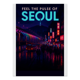 Seoul Nights – The City That Never Sleeps Art Poster