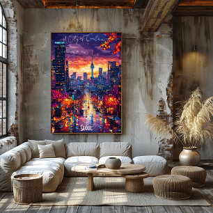 Seoul Skyline Poster – Dynamic Korean Wall Art