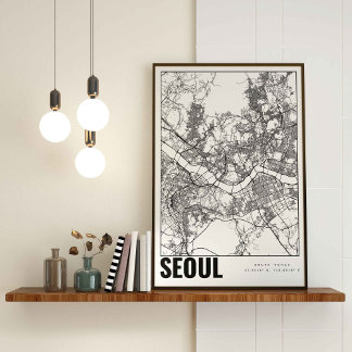 Seoul South Korea 서울 Minimalist Map Art Poster
