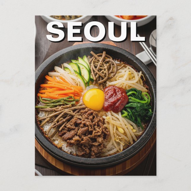 Seoul South Korea Bibimbap Postcard (Front)