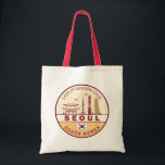 Seoul South Korea City Skyline Emblem Tote Bag<br><div class="desc">Seoul minimalist,  colourful art design featuring monuments and landmarks of the city in South Korea.</div>