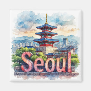 Seoul South Korea City Travel Gift Memory 🗺️ Magnet