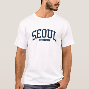 Seoul South Korea College University Style Navy T-Shirt