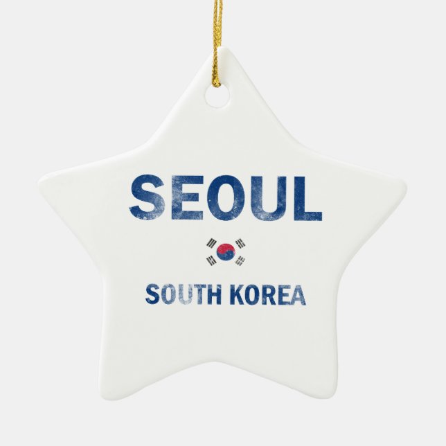 Seoul South Korea Designs Ceramic Tree Decoration (Front)