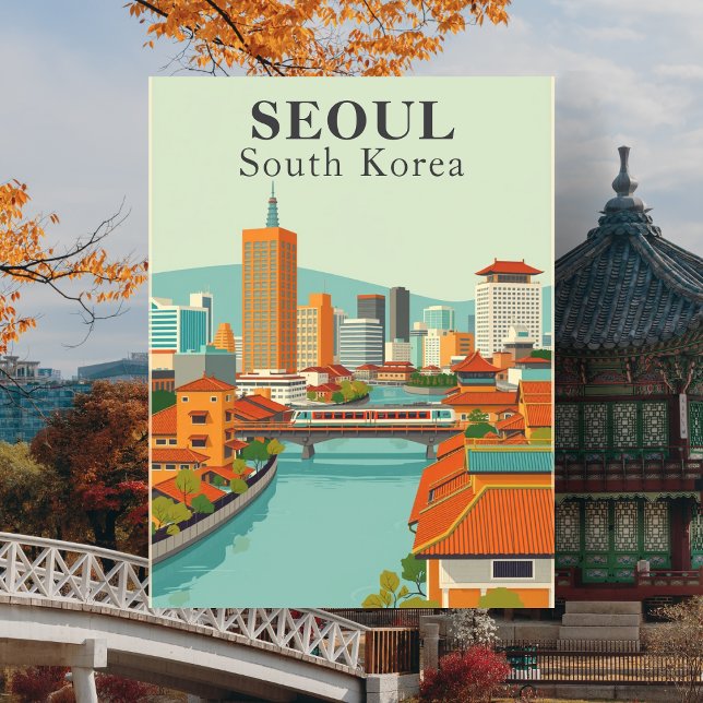 Seoul South Korea Mid-Century Retro Travel Postcard (Seoul South Korea Mid-Century Retro Travel Postcard
)