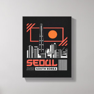 Seoul South Korea Modern Skyline Travel Design Canvas Print