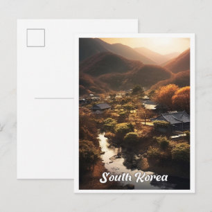 Seoul South Korea Nature Travel Illustration Postcard