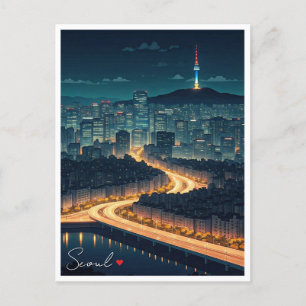 Seoul South Korea Night view Postcard