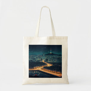 Seoul South Korea Night view Tote Bag