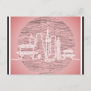 Seoul South Korea Pink City Skyline Travel Postcard