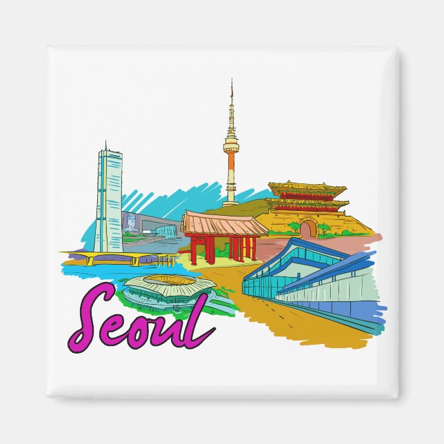 Seoul - South Korea.png Magnet (Front)
