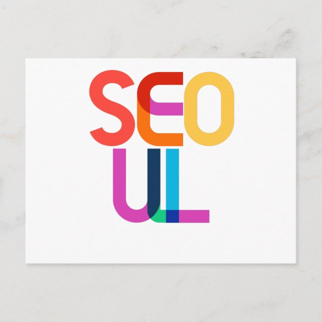 Seoul South Korea Pop Art Letters Postcard (Front)