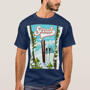 Seoul South Korea ski travel poster T-Shirt
