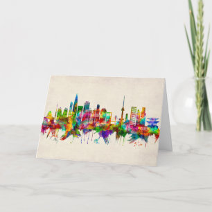 Seoul South Korea Skyline Holiday Card