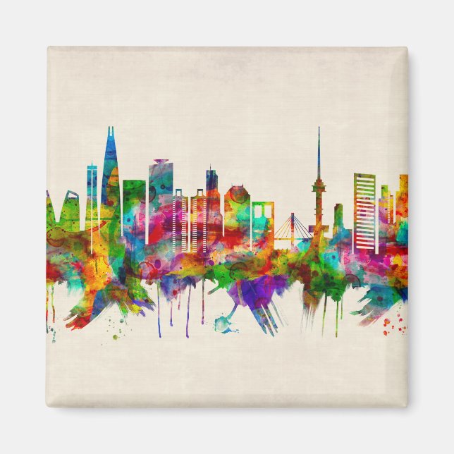 Seoul South Korea Skyline Magnet (Front)