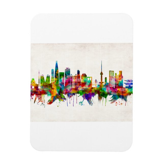 Seoul South Korea Skyline Magnet (Vertical)