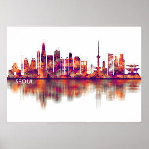 Seoul South Korea Skyline Poster