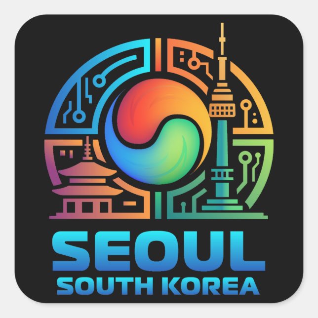 Seoul South Korea Square Sticker (Front)