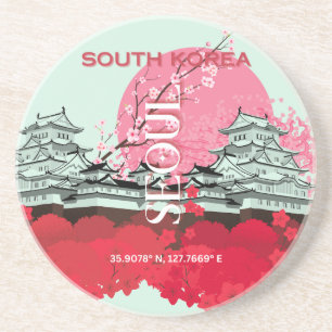 Seoul South Korea Travel Art Coaster