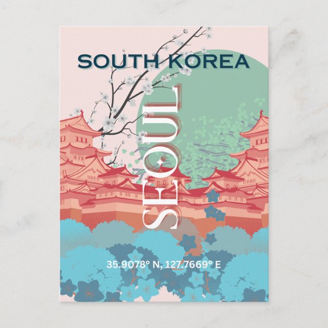 Seoul South Korea Travel Art Holiday Postcard (Front)