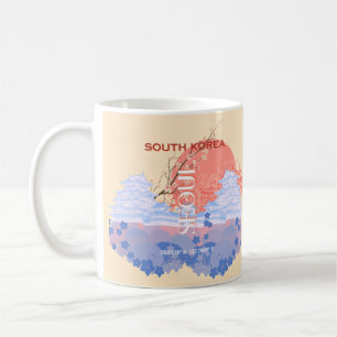 Seoul South Korea Travel Art, Pastel Coffee Mug