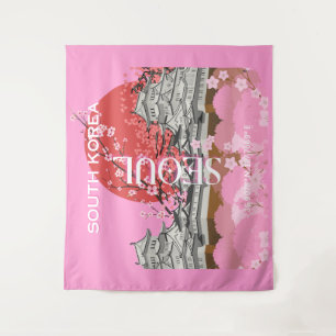 Seoul South Korea Travel Art Tapestry
