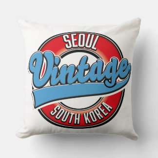 Seoul South Korea vintage logo Cushion