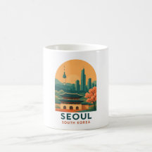 Seoul South Korea – Vintage Travel Art, Minimalist