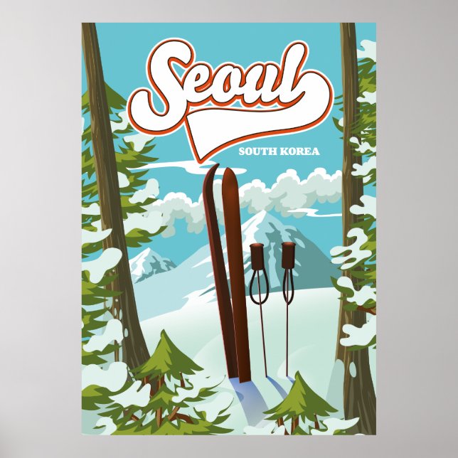 Seoul South Korean travel poster (Front)