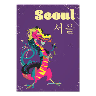Seoul South Korean travel poster