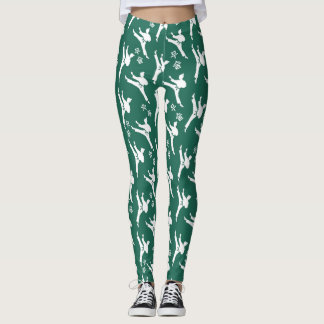 Seoul Spirit Sports Leggings White on Green